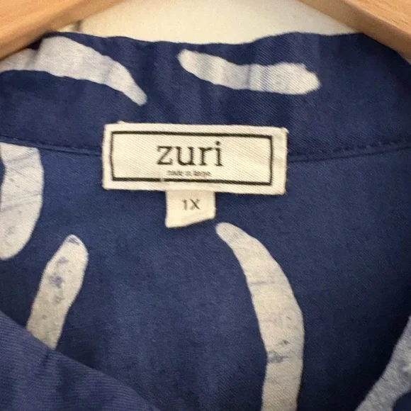 Blue and White Patterned Zuri Kenya Dress - Picture 2 of 4